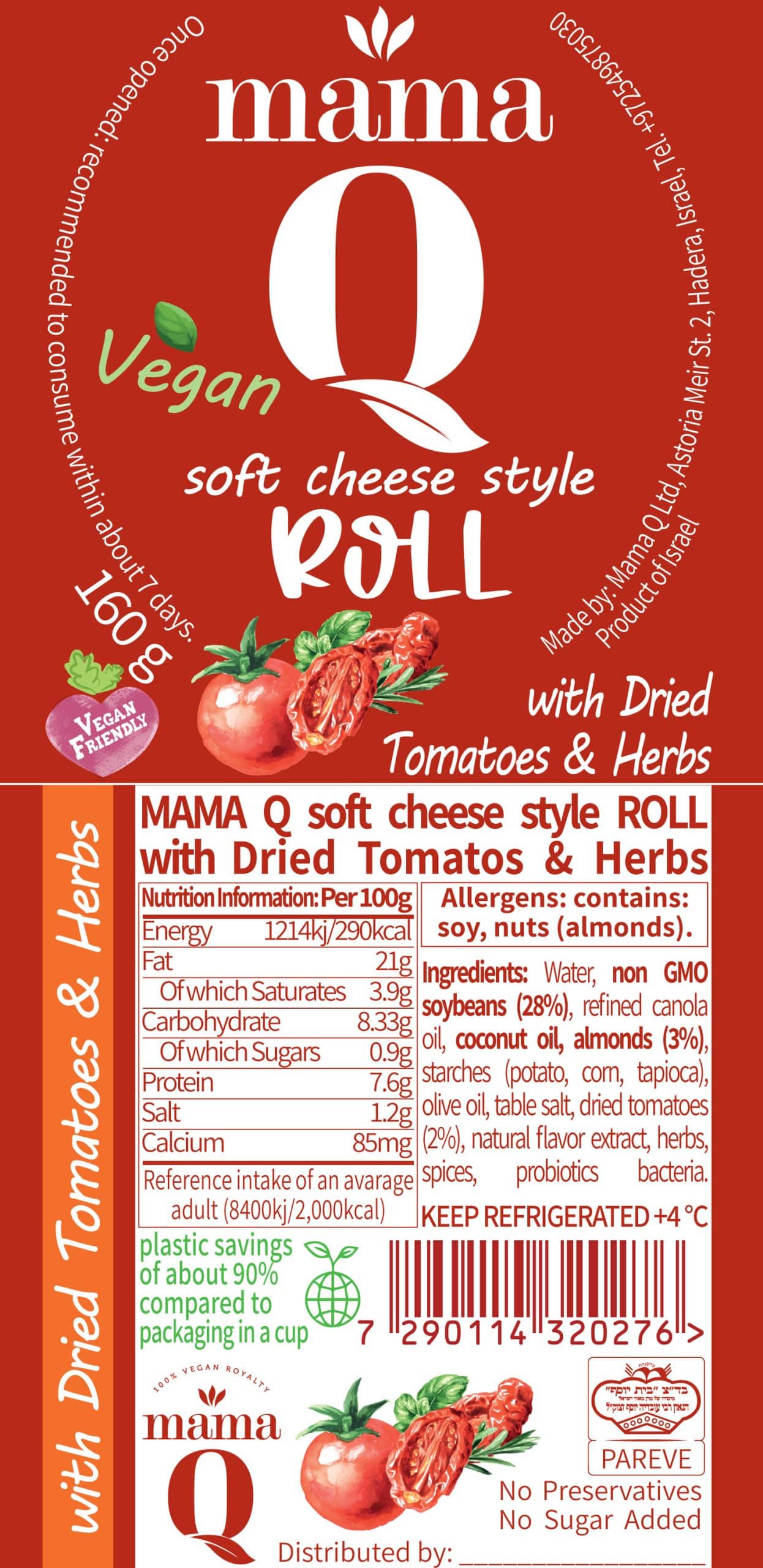 DRIED TOMATOES AND HERBS Q-ROLL packaging